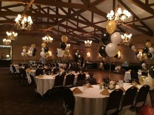 60th Birthday Party Balloons, Mylar Balloons, Black and Gold Balloons, Balloon Centerpieces